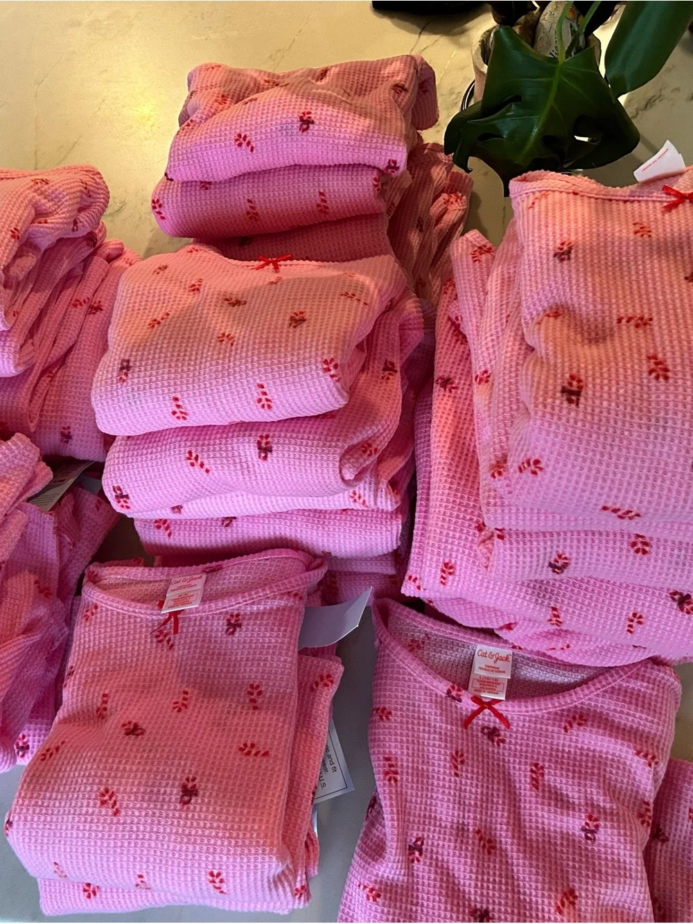 Cat & Jack Girls Thermal Pajama Lot – Candy Cane New With Tags
